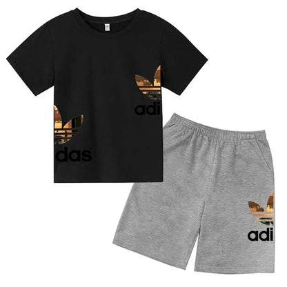 Kids Casual O-neck T-shirt and Pants Set