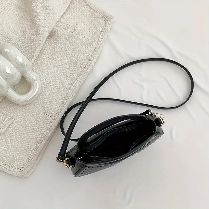 Chic Stripe Crossbody Bag for Women in Synthetic Leather