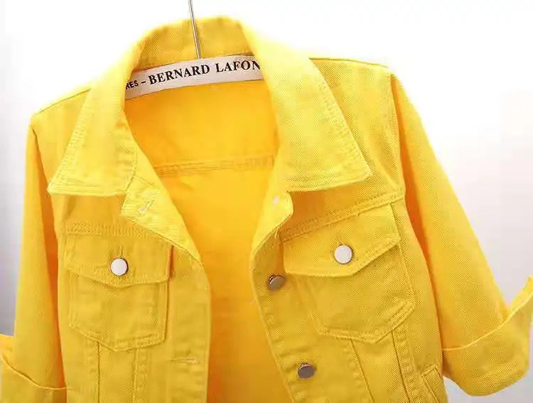 Women Cotton Denim Jacket Casual Spring Autumn Coat