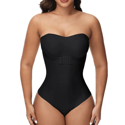 Strapless Bodysuit Tummy Control Shapewear Black S-4XL