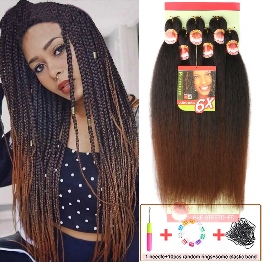 26 Inch Pre Stretched Blonde Ombre Braiding Hair