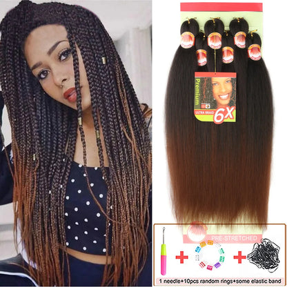 26 Inch Pre Stretched Blonde Ombre Braiding Hair
