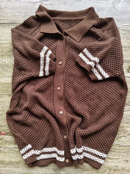 DGUKYM Summer Baby Knitted Sweater Cardigan Set