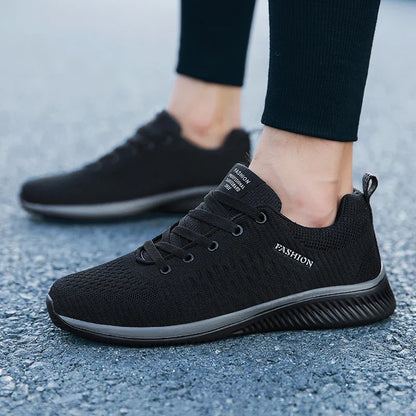 Men's Breathable Knit Running Sneakers Outdoor Gym Shoes