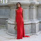 Elegant Halter Dress Women Solid Backless Maxi Dress