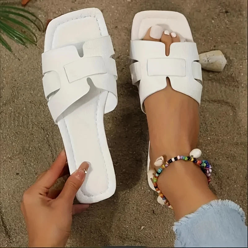 Chic Womens Slide Sandals Casual Flat Open Toe