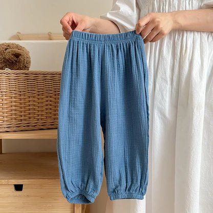 Summer Thin Solid Color Anti Mosquito Pants for Kids