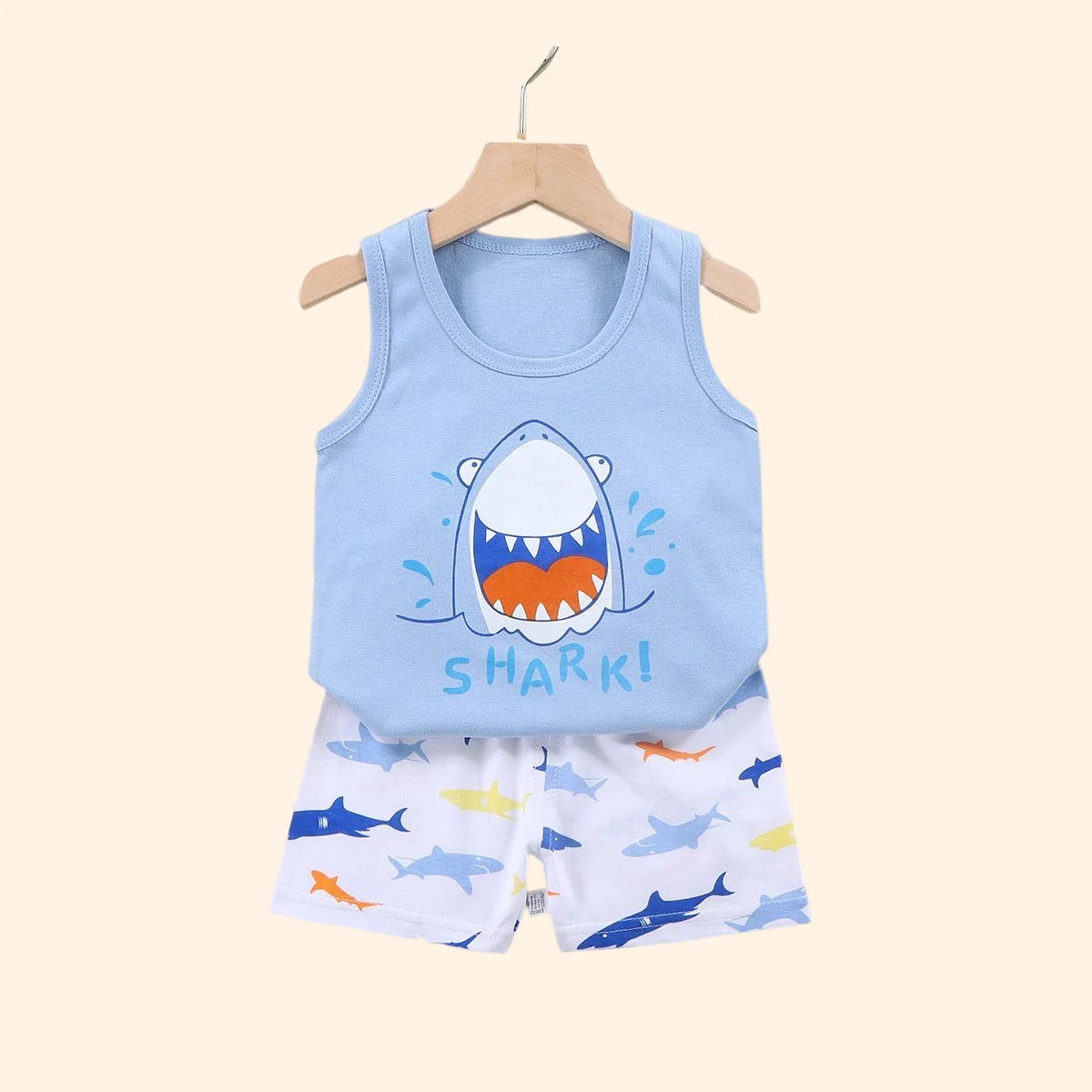 Children's Cotton Vest Set with Shorts for Summer