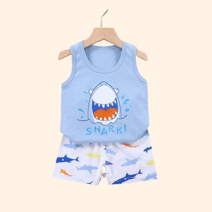 Children's Cotton Vest Set with Shorts for Summer