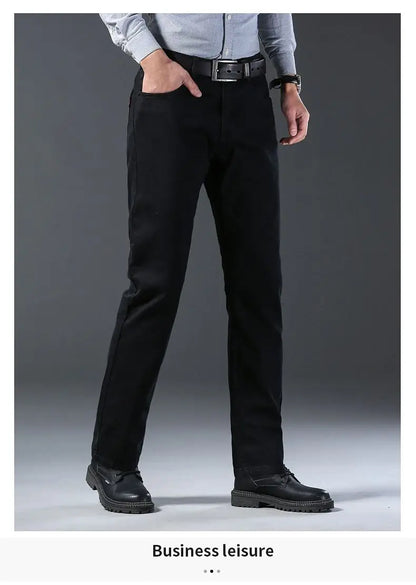 Men's Slim Black Denim Jeans with Slight Stretch