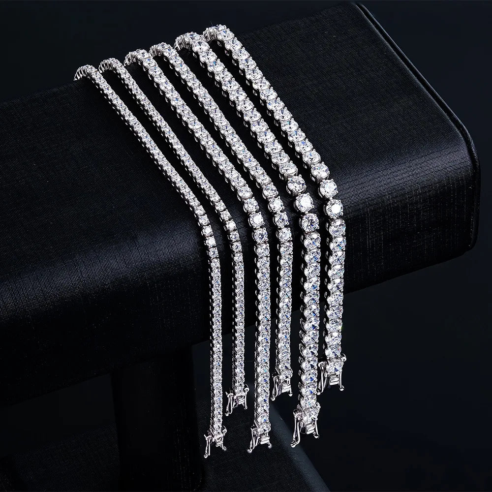 Moissanite Tennis Bracelet 925 Sterling Silver Gold Plated