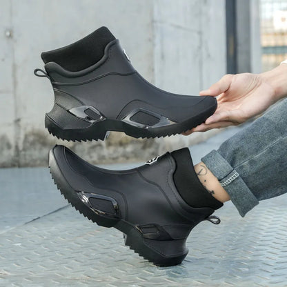 Men's Waterproof Fleece-Lined Rain Boots