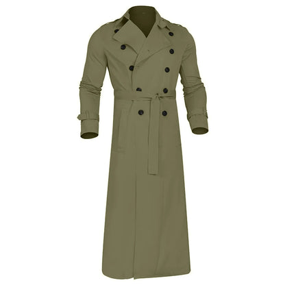 Men's Long Sleeve Extra Long Trench Coat