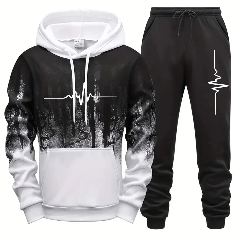 Men's Casual Polyester Tracksuit for Daily Sports