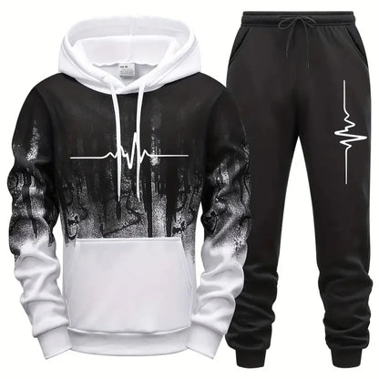 Men's Casual Polyester Tracksuit for Daily Sports
