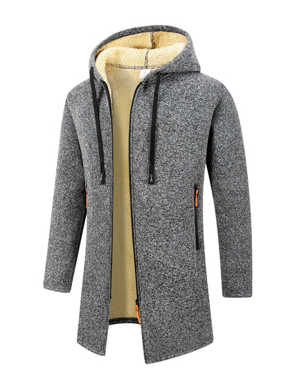 Men's Fleece Hooded Windbreaker Jacket