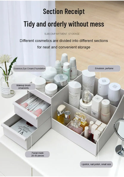 White Plastic Drawer Makeup Storage Box
