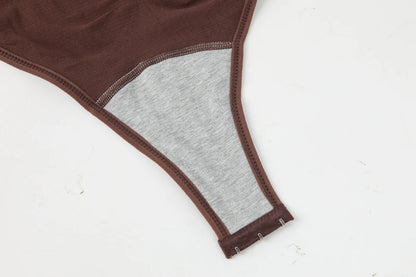 Women Seamless V-Neck Bodysuit Shapewear Red Blue