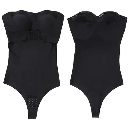Strapless Bodysuit Tummy Control Shapewear Black S-4XL