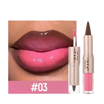 Black Brown Tapered Lip Liner and Lip Gloss Duo