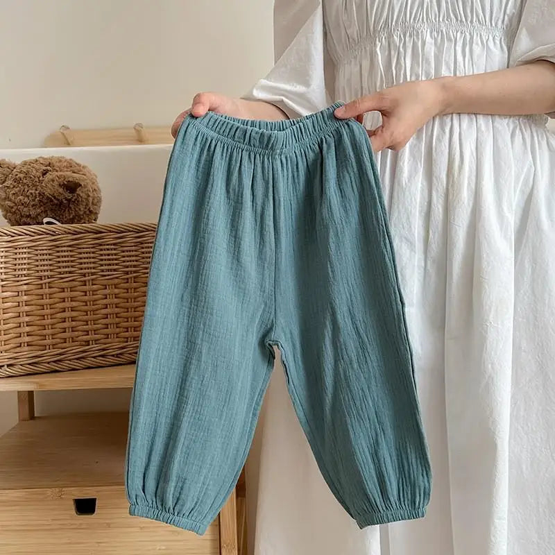 Summer Thin Solid Color Anti Mosquito Pants for Kids