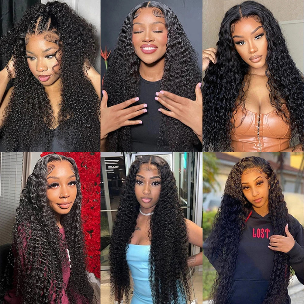 Deep Wave Lace Front Wig 13x6 Human Hair 30 Inch