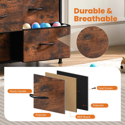 JHK Modern Fabric Dresser With 9 Storage Drawers