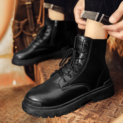 Men's Leather Ankle Boots for Outdoor Hiking