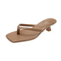 Women’s Low Heel Clip Toe Slippers for Summer Casual Wear