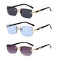 Rimless Square Sunglasses for Women and Men