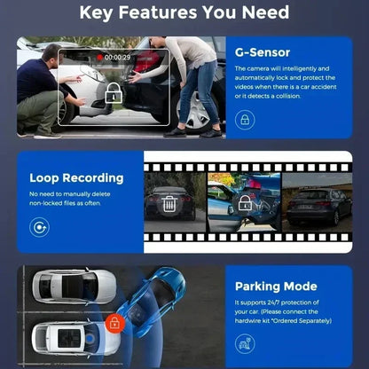 1080P WiFi Dash Cam with Front and Rear Cameras