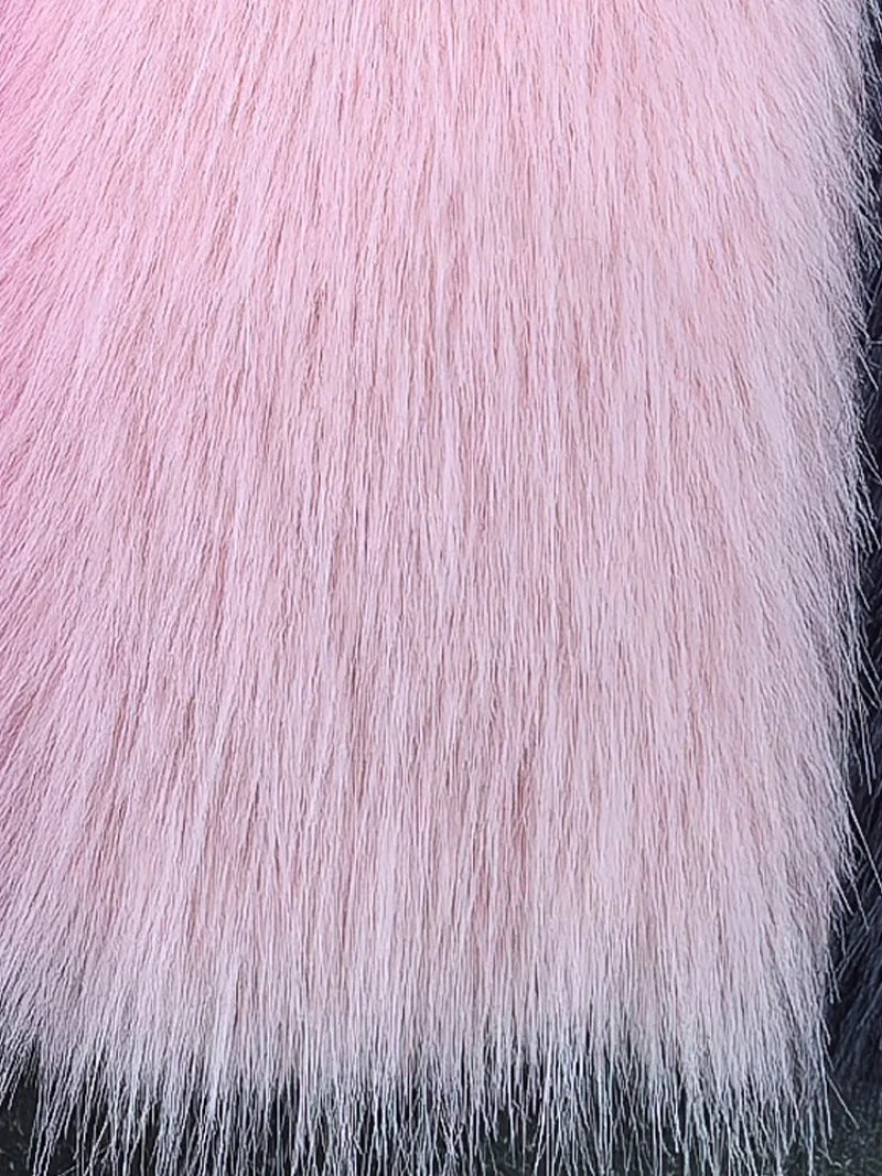 Cropped Faux Fur Coat for Women in Black