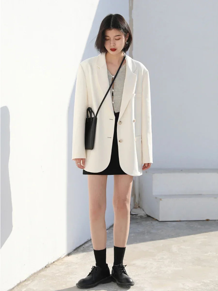 CHIC VEN Women's Solid Blazer Long Sleeve Office Wear
