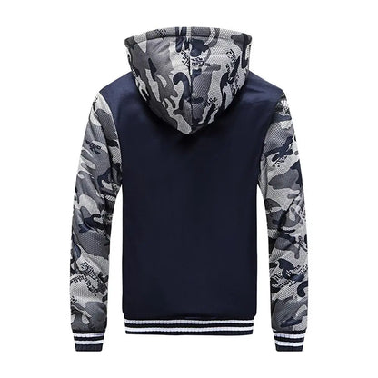 Men's Camouflage Winter Jacket Fleece Long Sleeve Coat