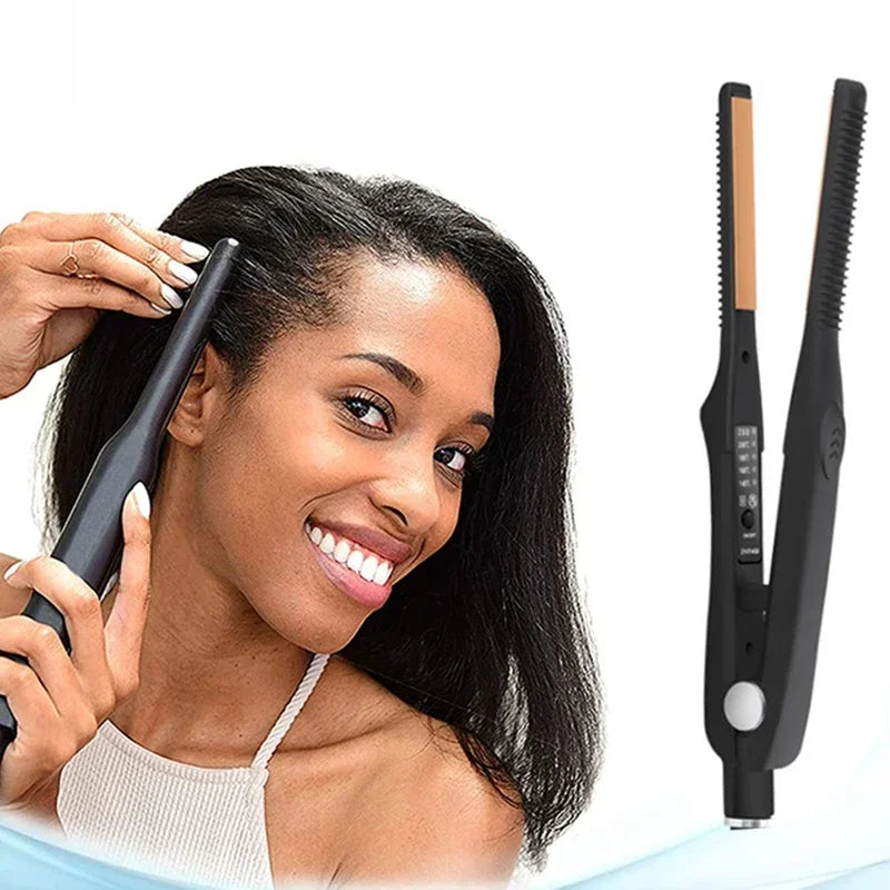2-in-1 Mini Hair Straightener and Curling Iron