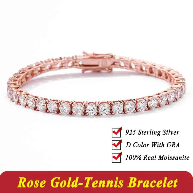 Moissanite Tennis Bracelet 925 Sterling Silver Unisex