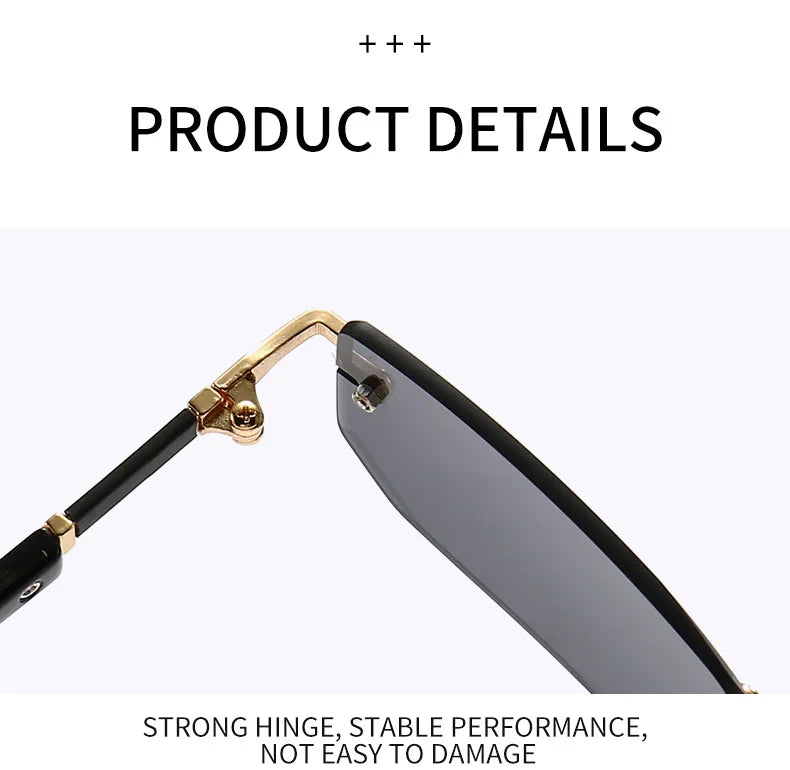 Rimless Square Sunglasses for Women and Men