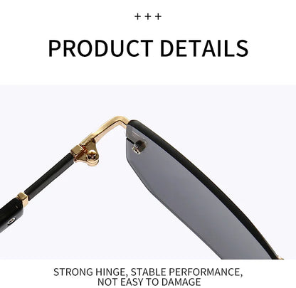 Rimless Square Sunglasses for Women and Men