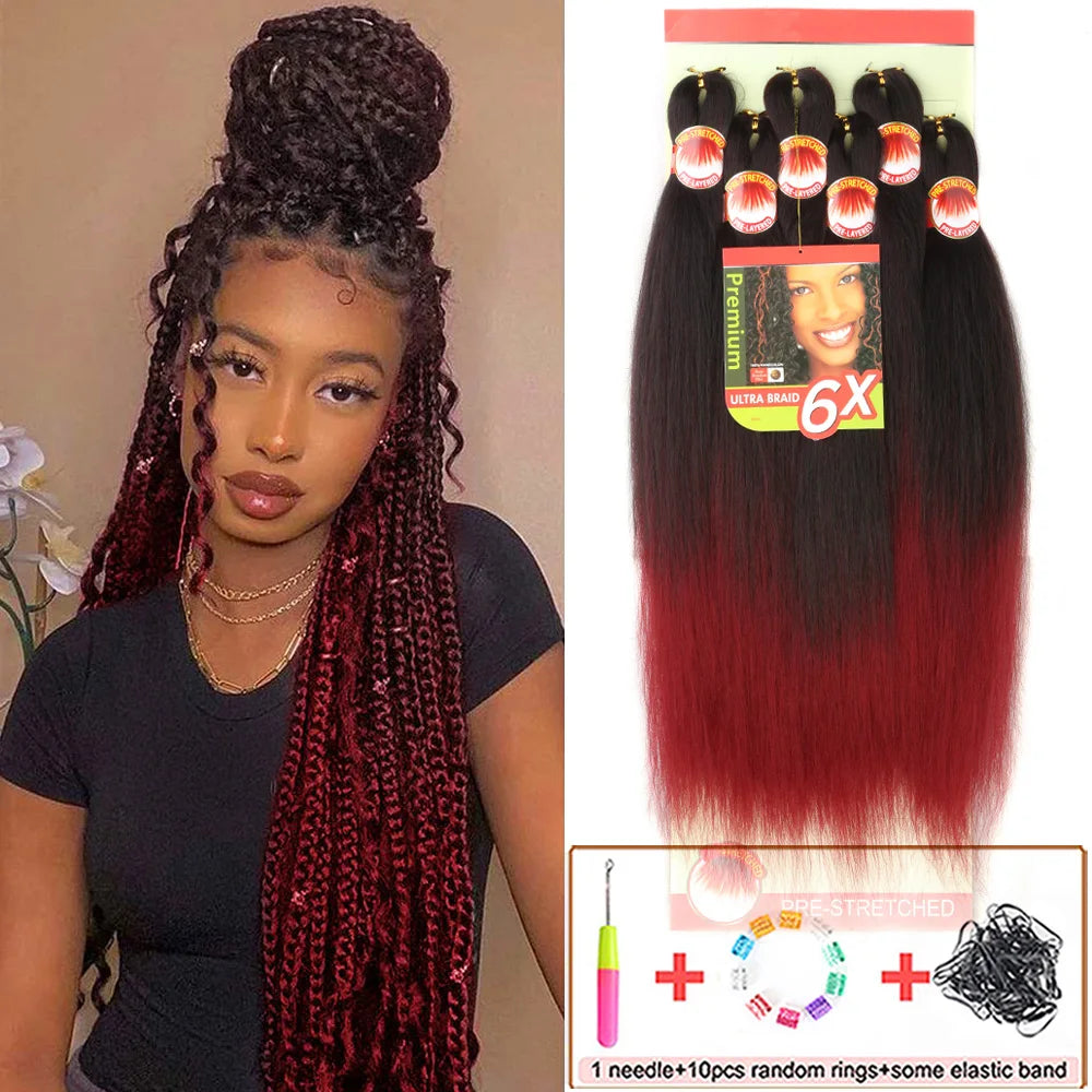 26 Inch Pre Stretched Blonde Ombre Braiding Hair