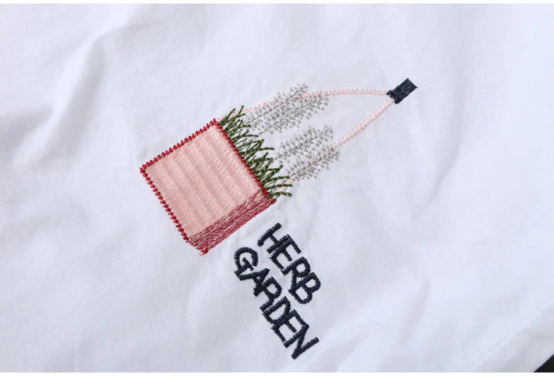 Women’s Loose White Cotton Embroidery Blouse