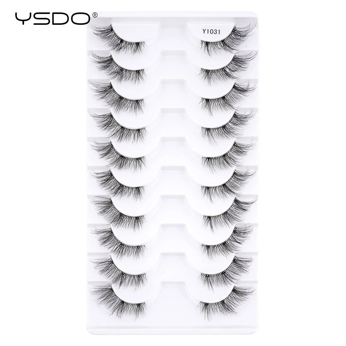 YSDO 5/10 Pairs Natural Soft Black Half Lashes