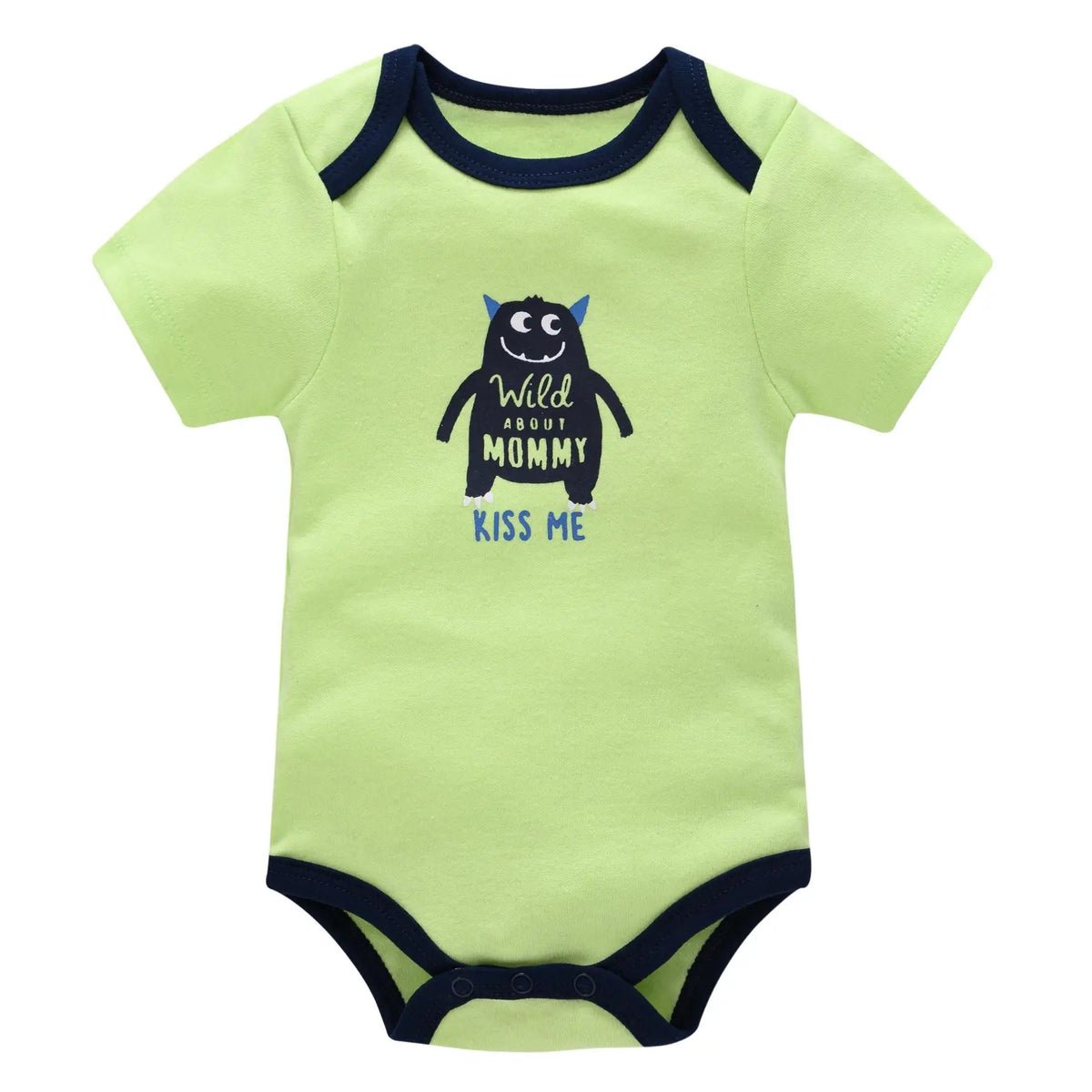 Baby Boy Summer Cotton Bodysuit Set Blue Grey Tie Print