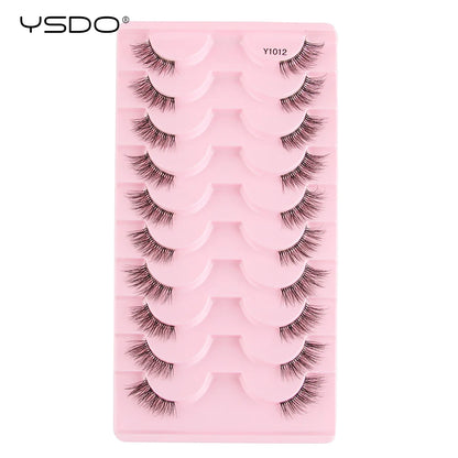 YSDO 5/10 Pairs Natural Soft Black Half Lashes