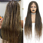Cornrows Braided Wig 36 Inches Synthetic Hair Black