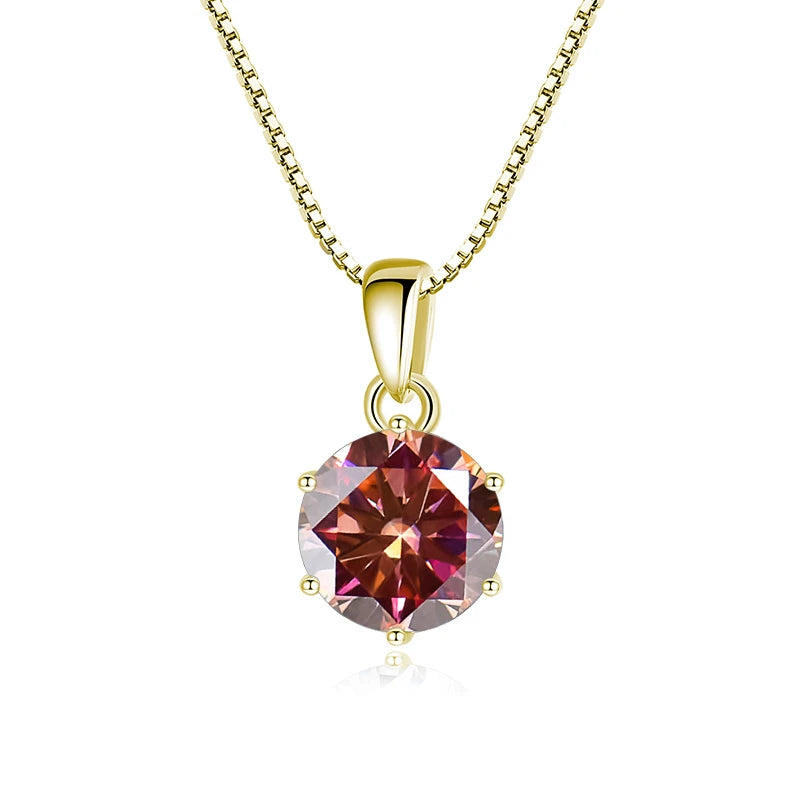 Moissanite Pendant Necklace 925 Sterling Silver Women