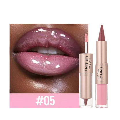 Black Brown Tapered Lip Liner and Lip Gloss Duo