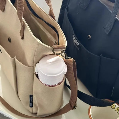 Canvas Large Capacity Commuter Shoulder Handbag