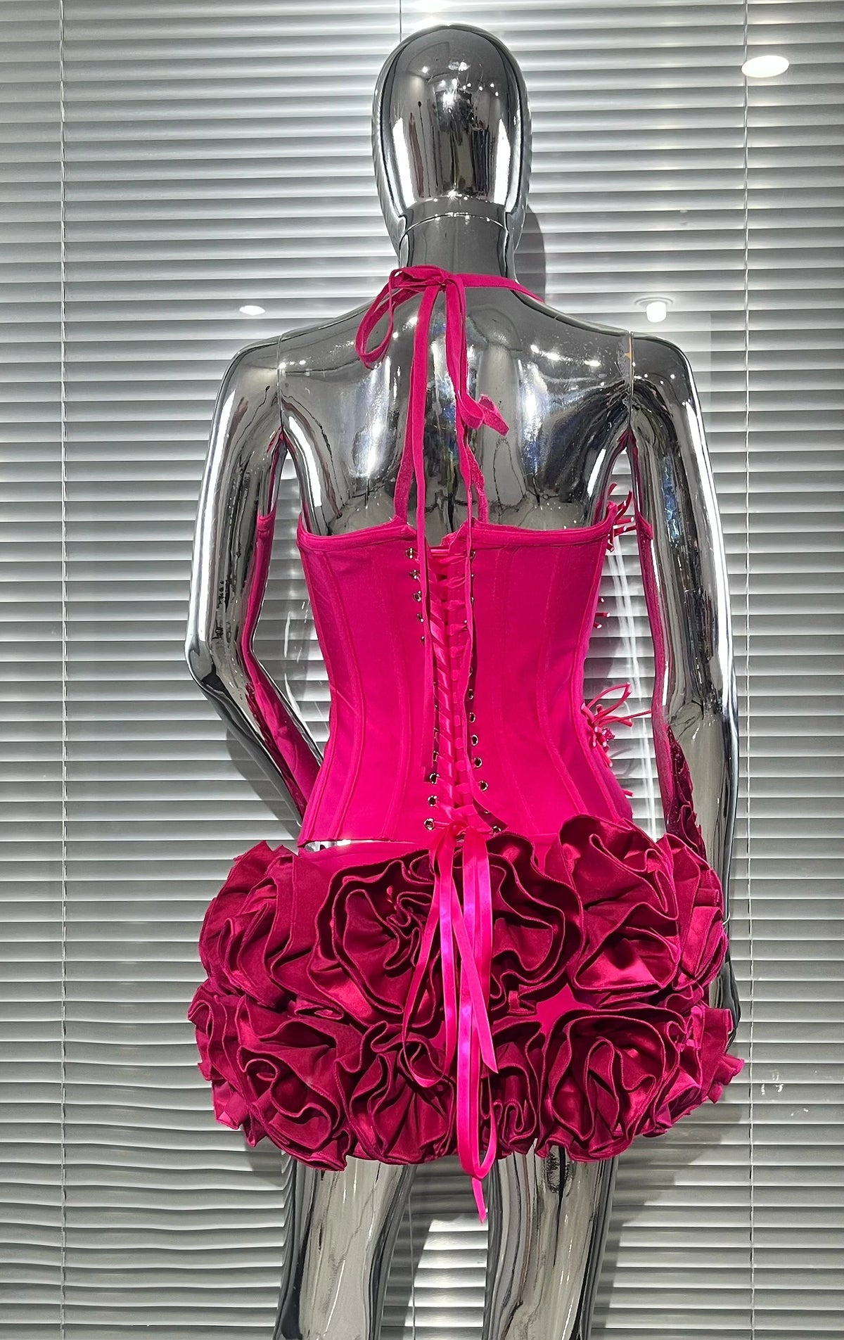 Black Red Women Strapless Bodycon Mini Skirt Set