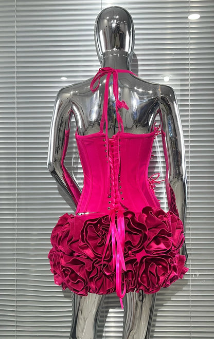 Black Red Women Strapless Bodycon Mini Skirt Set