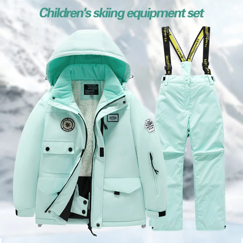 Winter Skiing Suit for Boys and Girls, Waterproof Polyester
